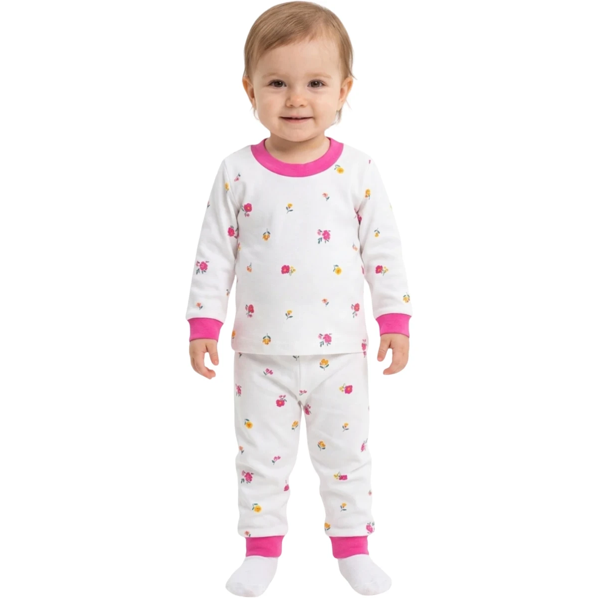 Fuchsia Flower Pajama Set