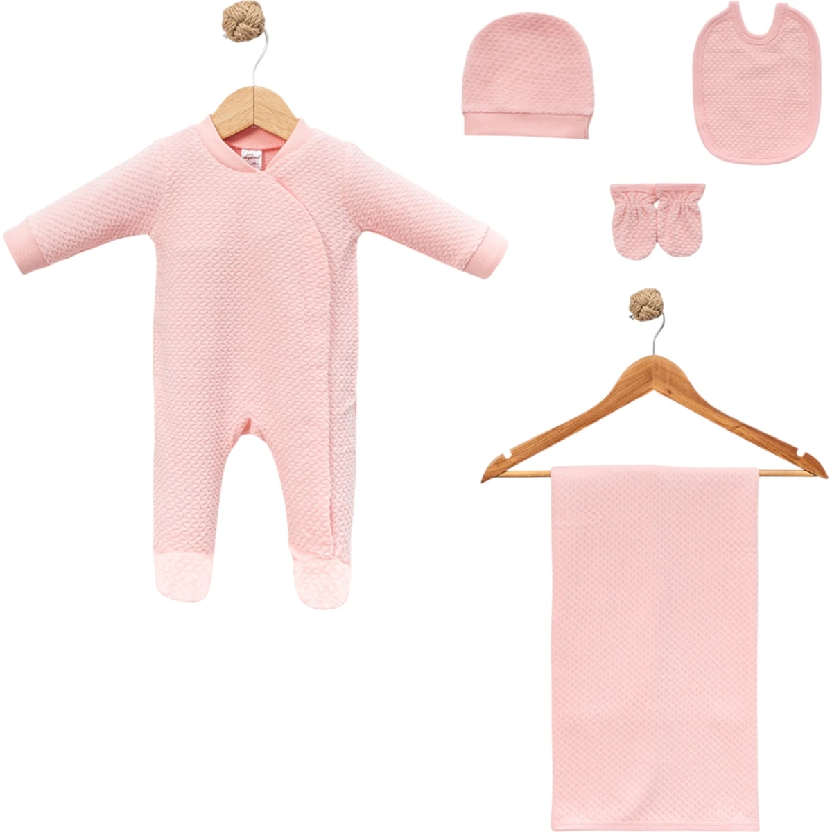 Jakarlı Kadife Battaniyeli Tulum Set