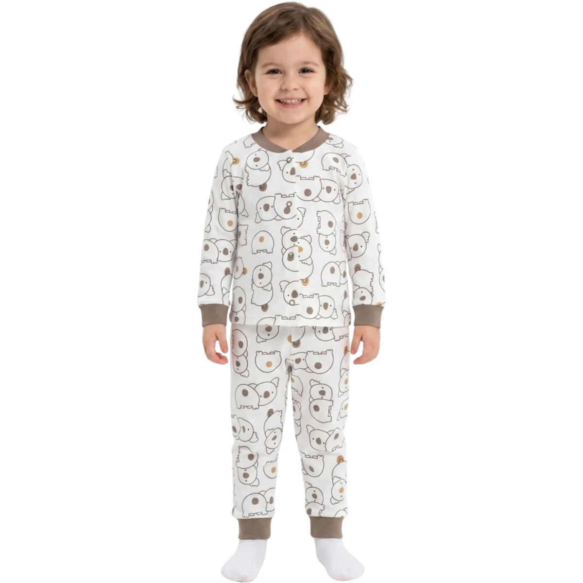 Brown Koala Snap Pajamas