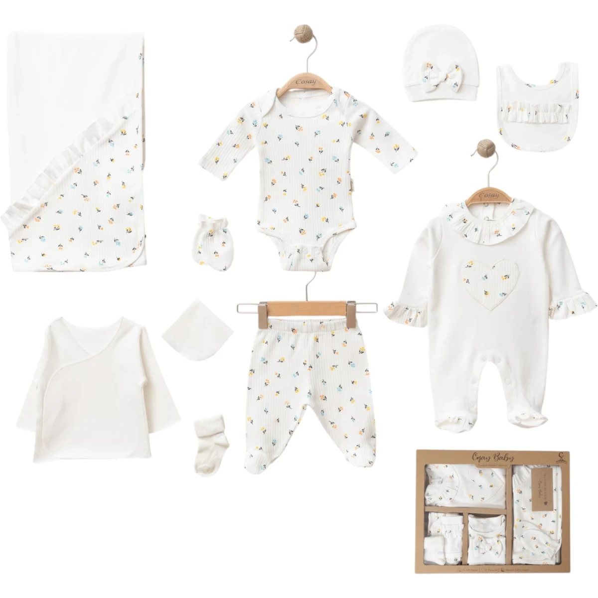 Heart Embroidered 10-Piece Set