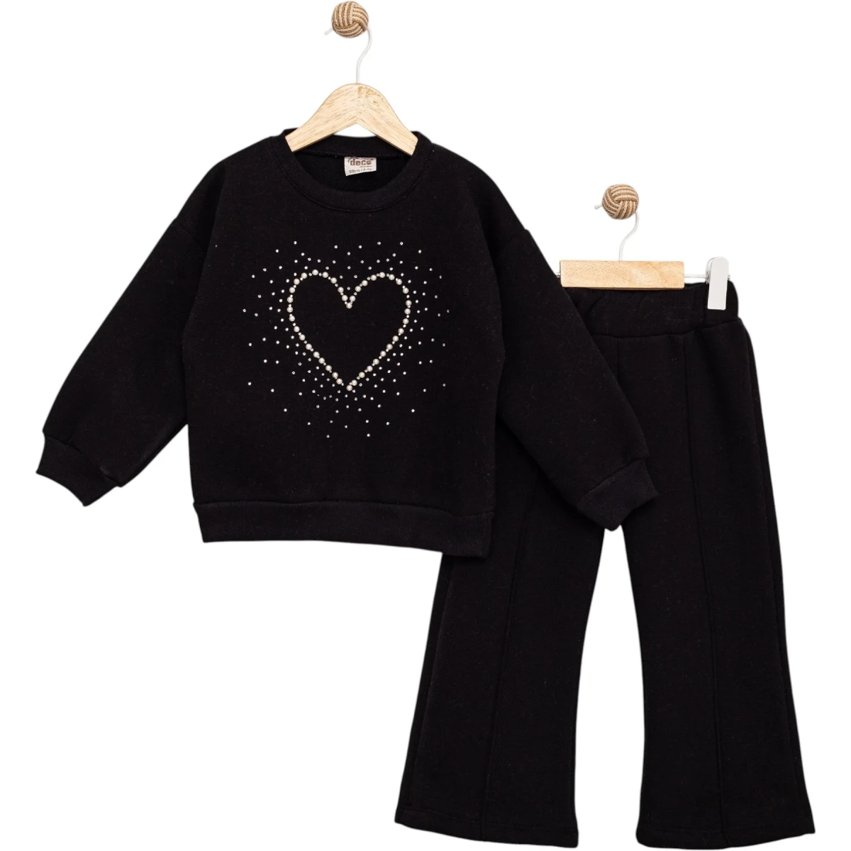 Heart Rhinestone Three-Thread Girls' Set