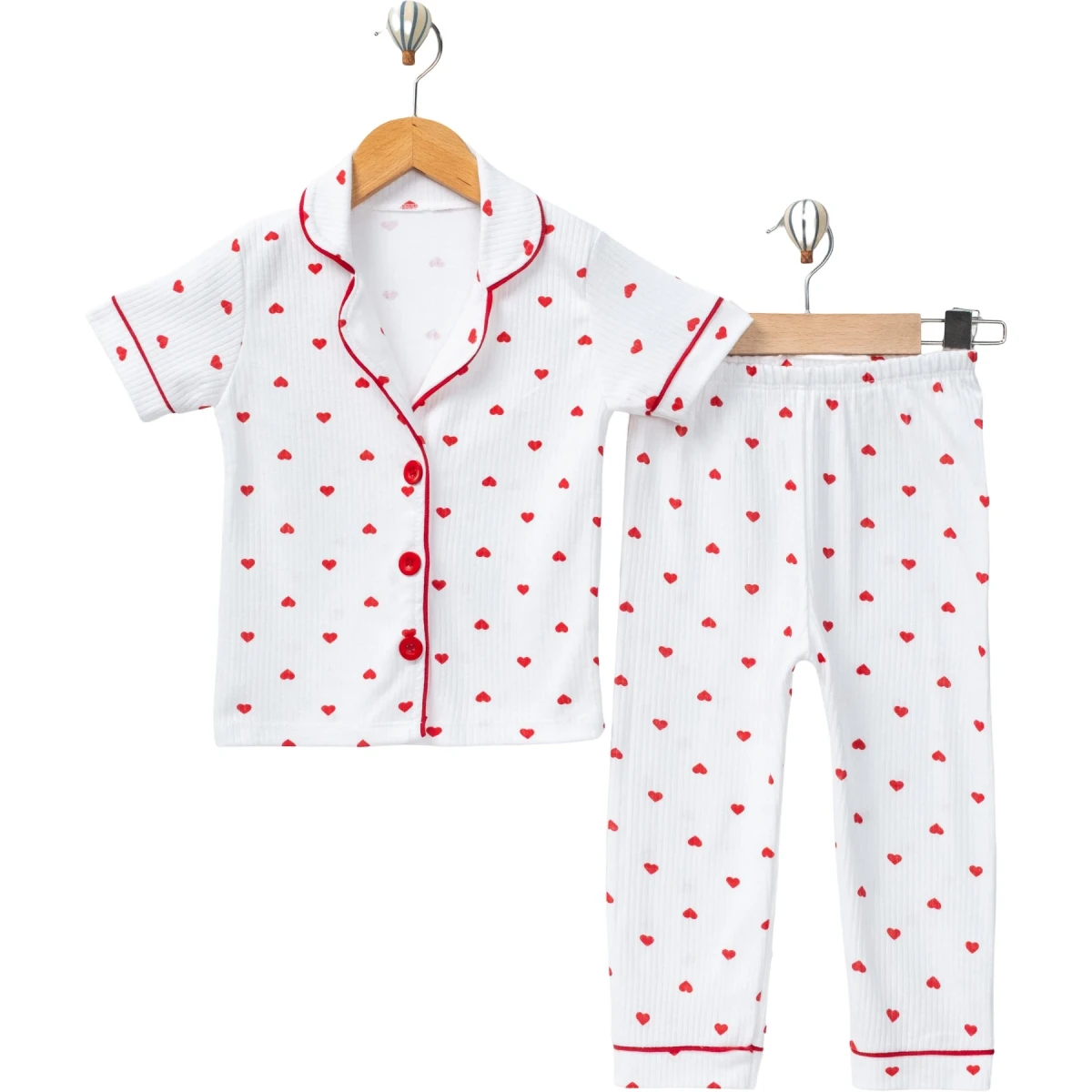 Kalpli Kısa Kollu Yakalı Pijama Takım 4 Yaş - 6 Yaş