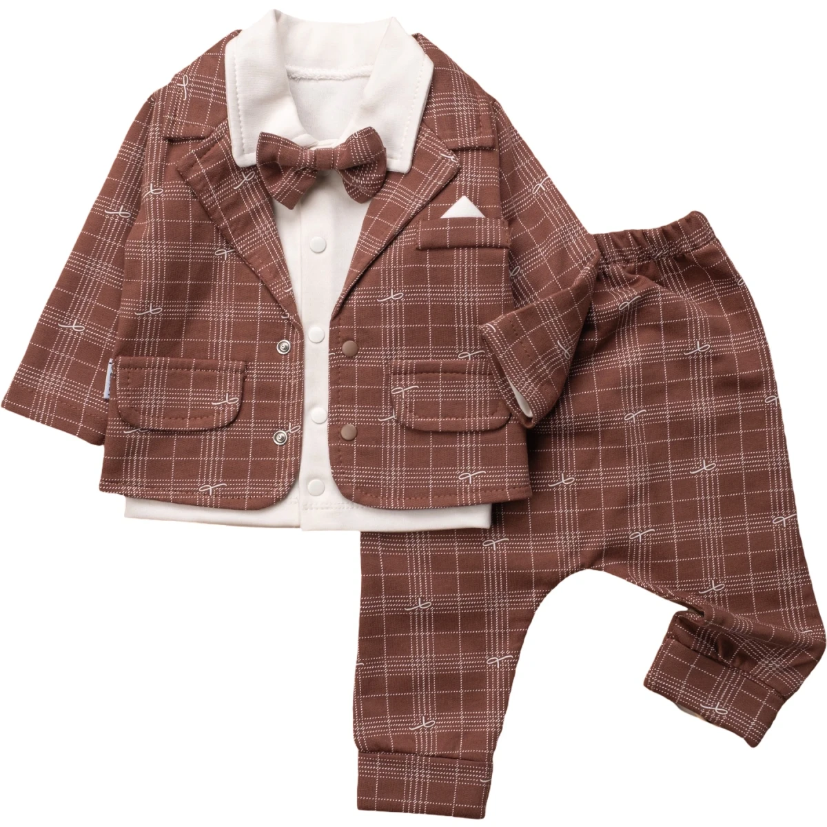Checked Jacket 3-Piece Set