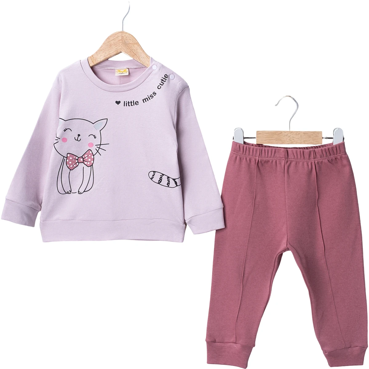 Cat Printed Litte Miss Two-Piece Set
