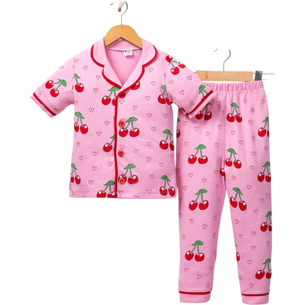 Kiraz Baskılı Kısa Kollu Pijama Takım 9 Ay - 2 Yaş