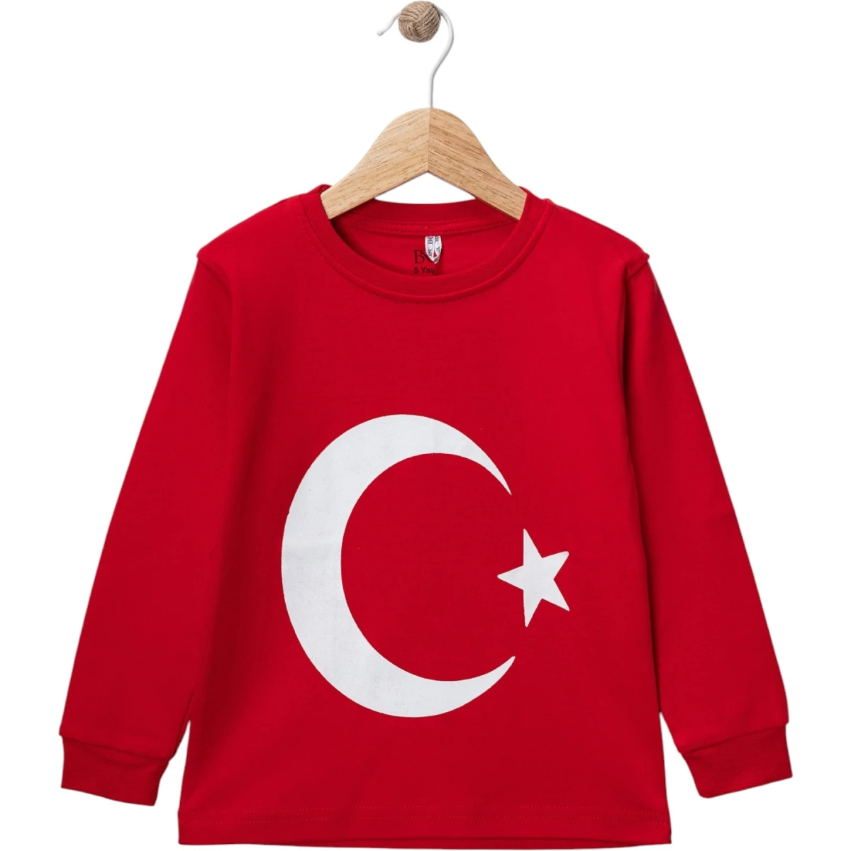 Red Flag-Print Long-Sleeve Sweat