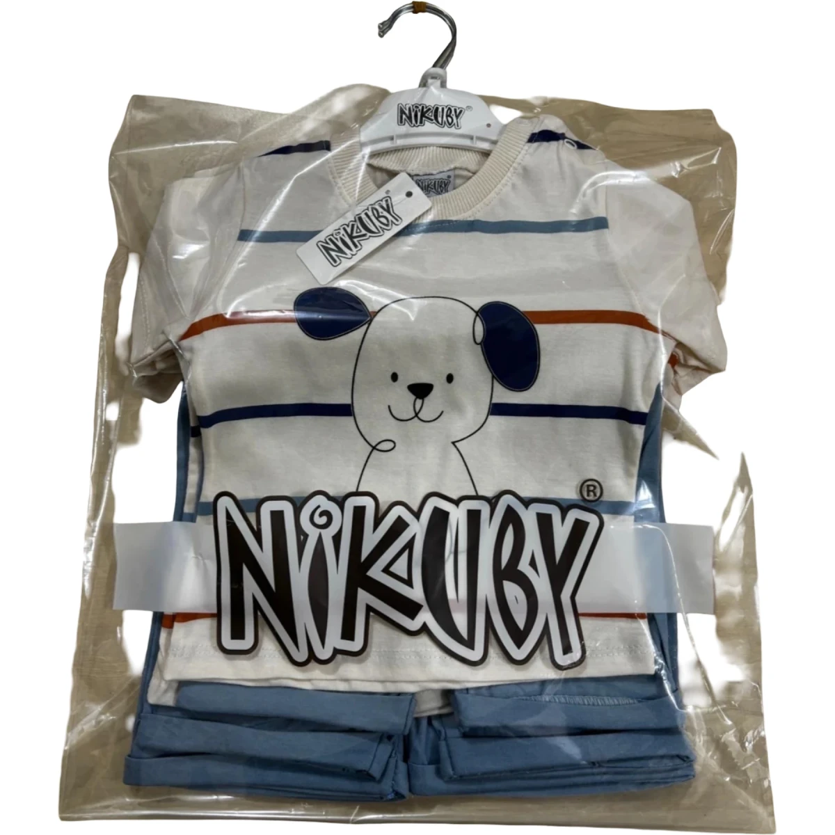 Short Sleeve Striped Doğ Set