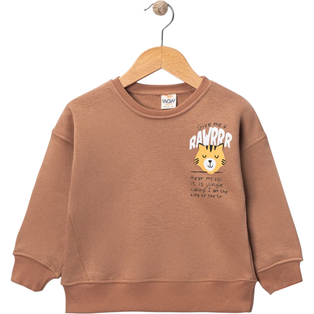 Kışlık Kaplan Rawrr Baskılı Sweat