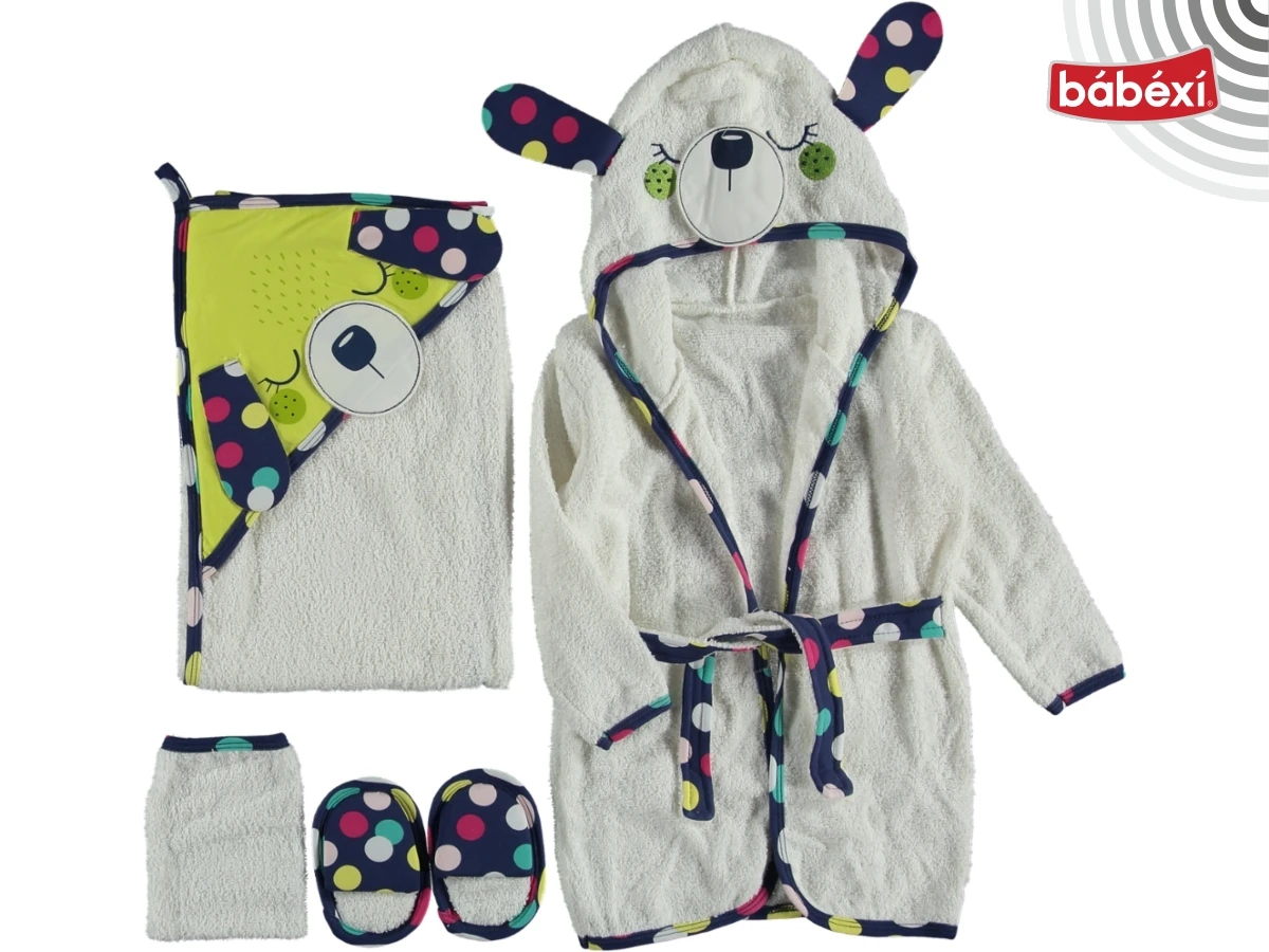 Kız Mobil Kulaklı Bornoz Set