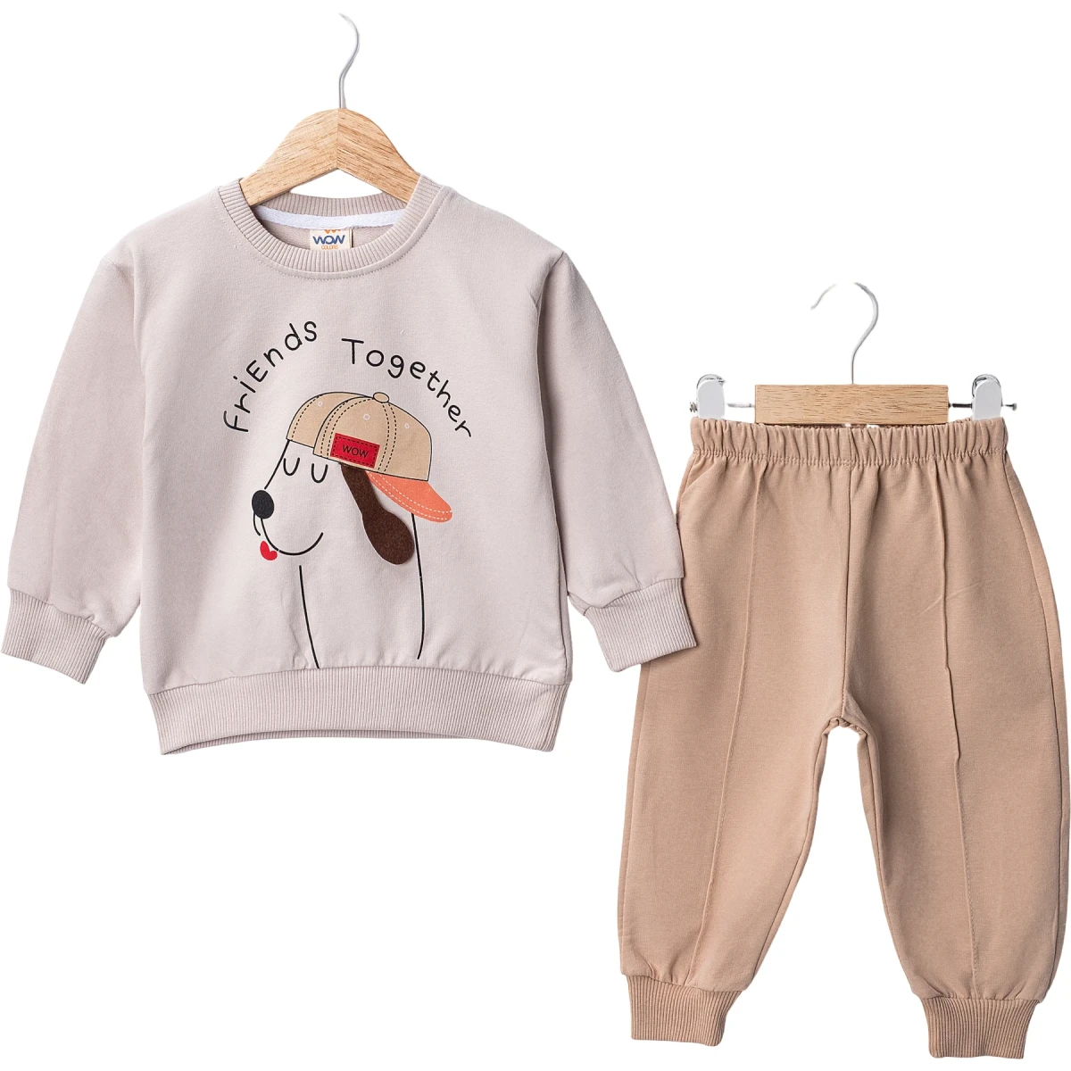 Dog Printed Ear Embroidered Two-Piece Set