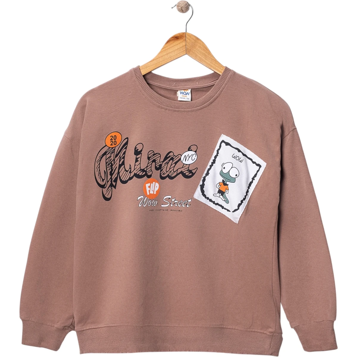 Kurbağa Wow Baskılı Sweat