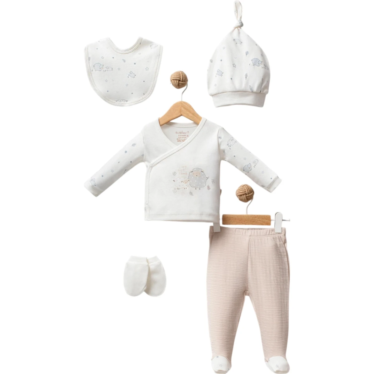 Kuzu Unisex Bebek 5 Parça Hastane Çıkış Seti