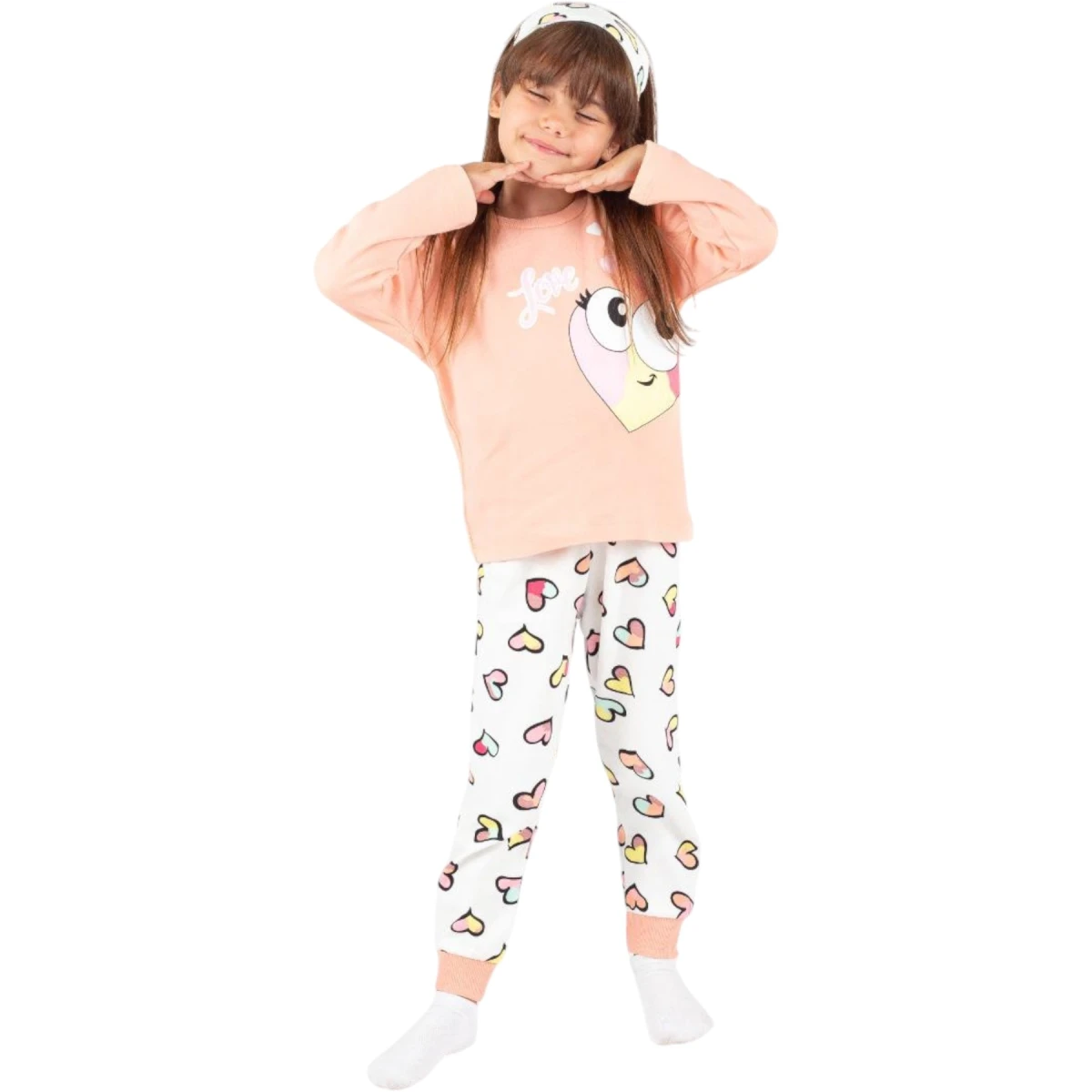 Love Heart-Print Pajama Set