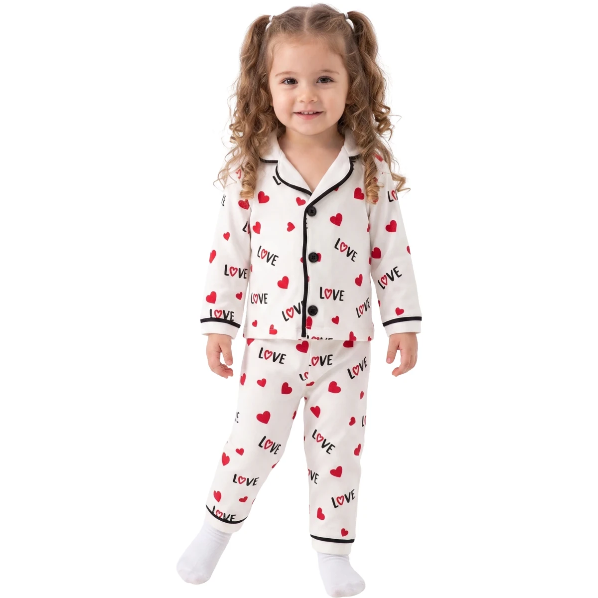 Love Kapli Uzun Kollu Pijama Takım 9 Ay - 2 Yaş
