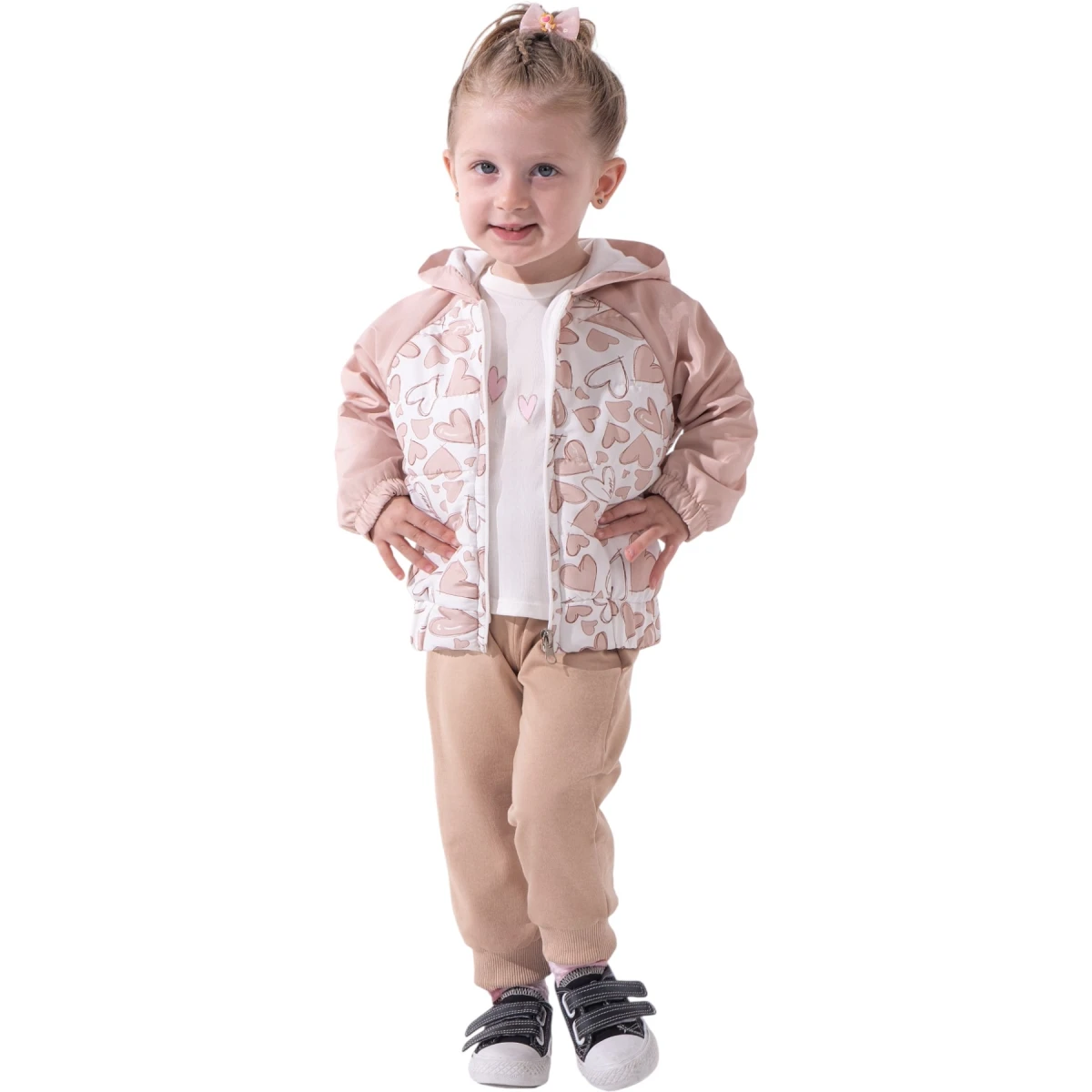 Love Embroidered With Coat Set