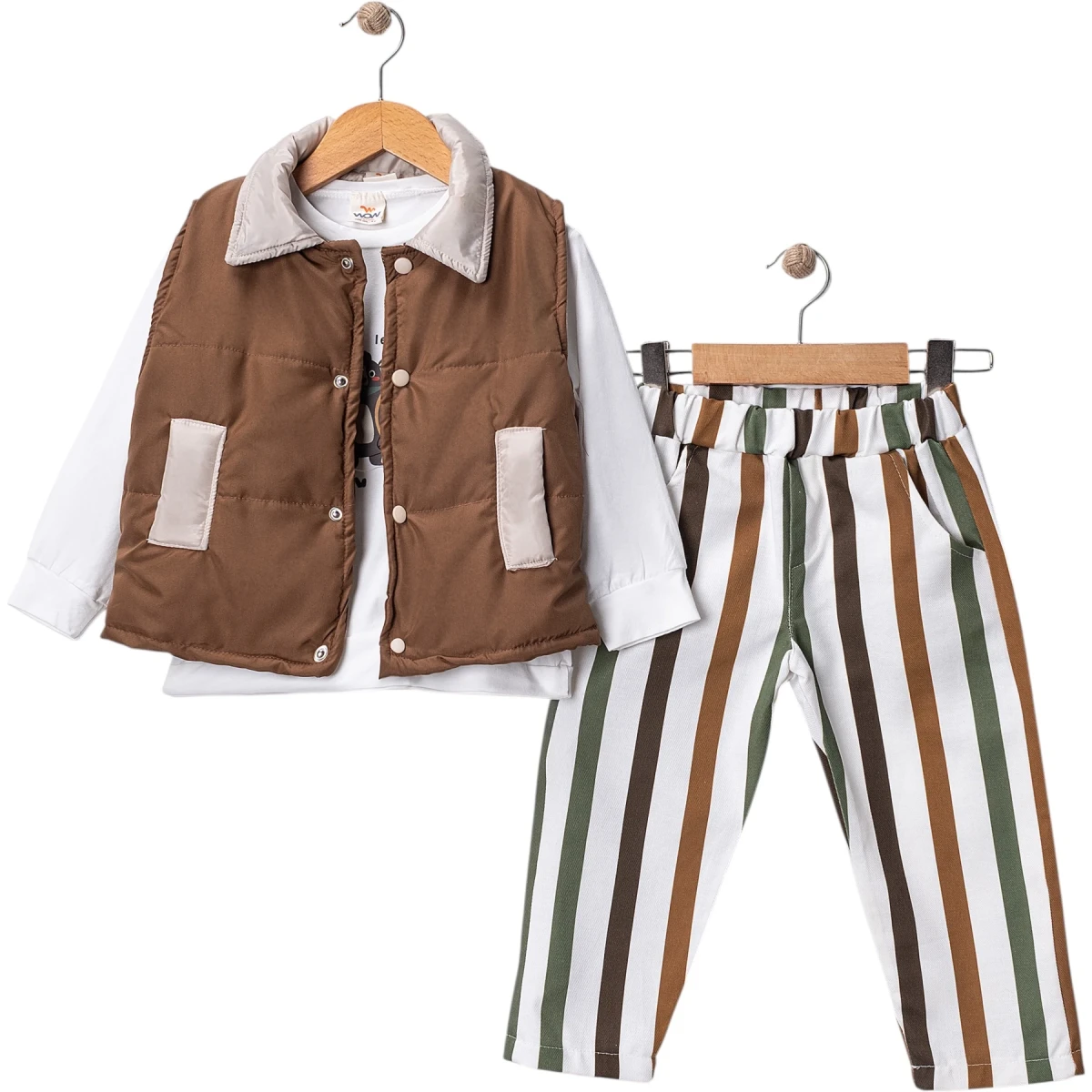 Mikro Yelekli Gabardin Pantolonlu 3 Lü Takım