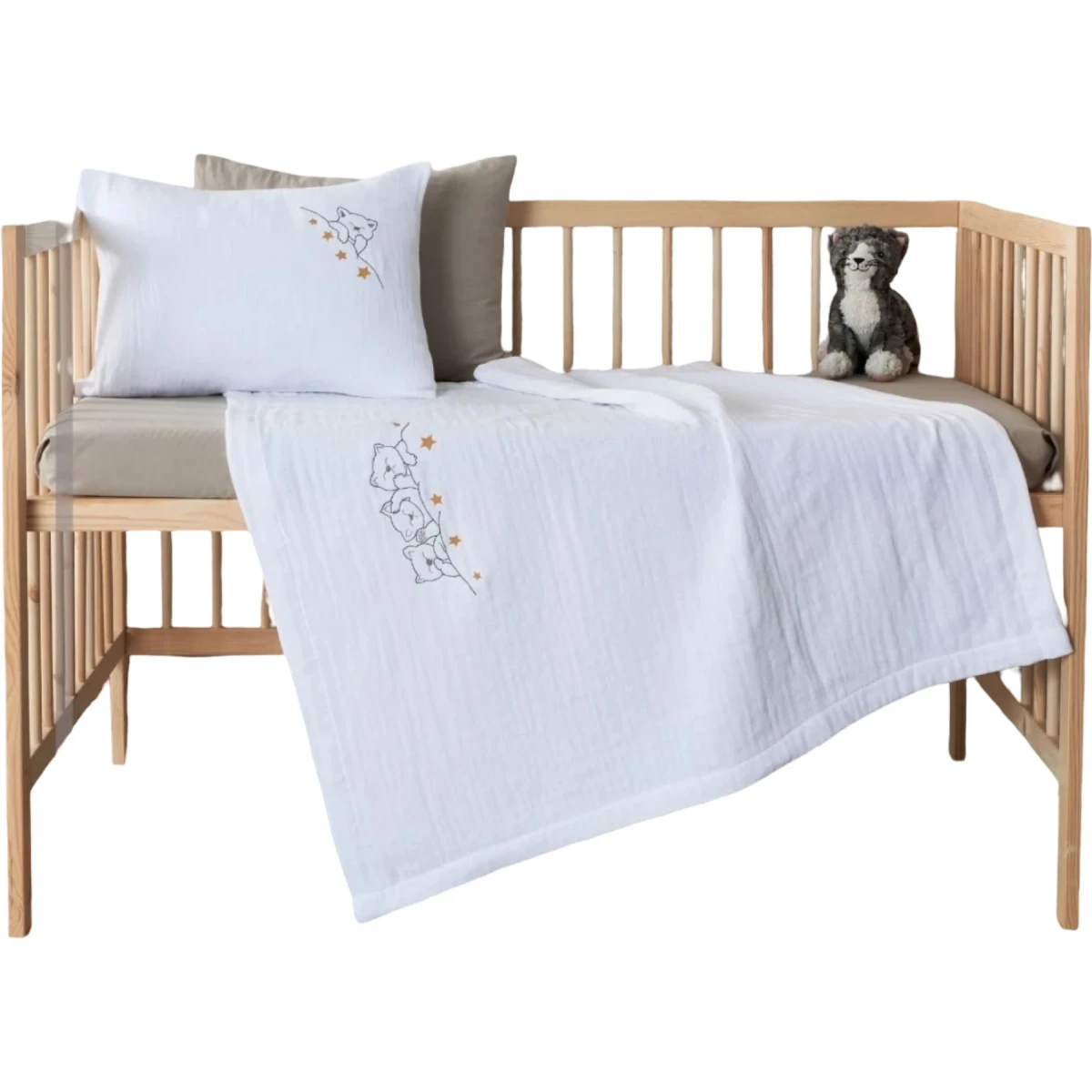 Muslin Baby Set 100% Cotton Duck Beige