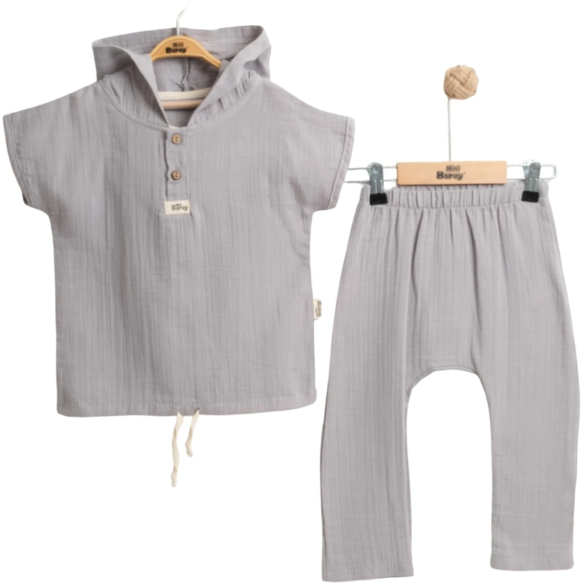 Muslin Hooded Boys Set