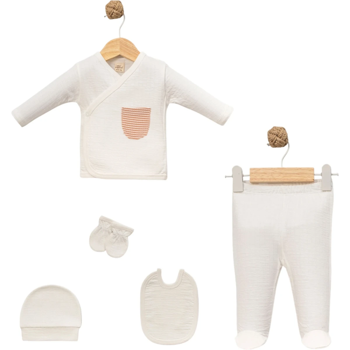 Muslin Knit Pocketed Coming-Home Outfit