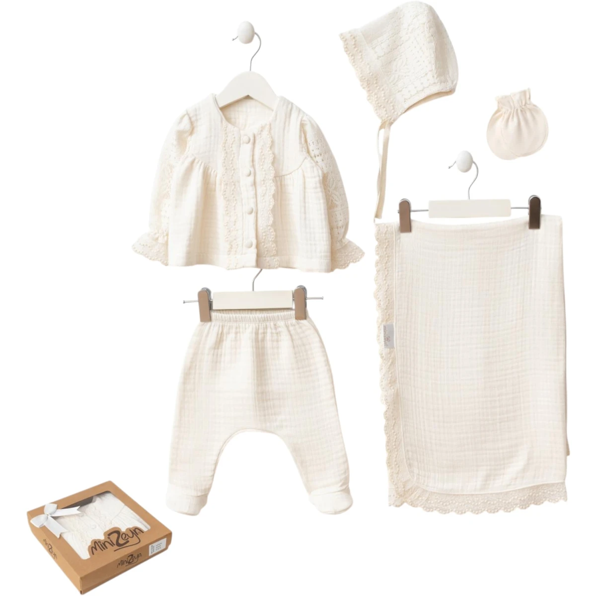 Muslin Baby Vest Boxed Gift Set 1M-3M