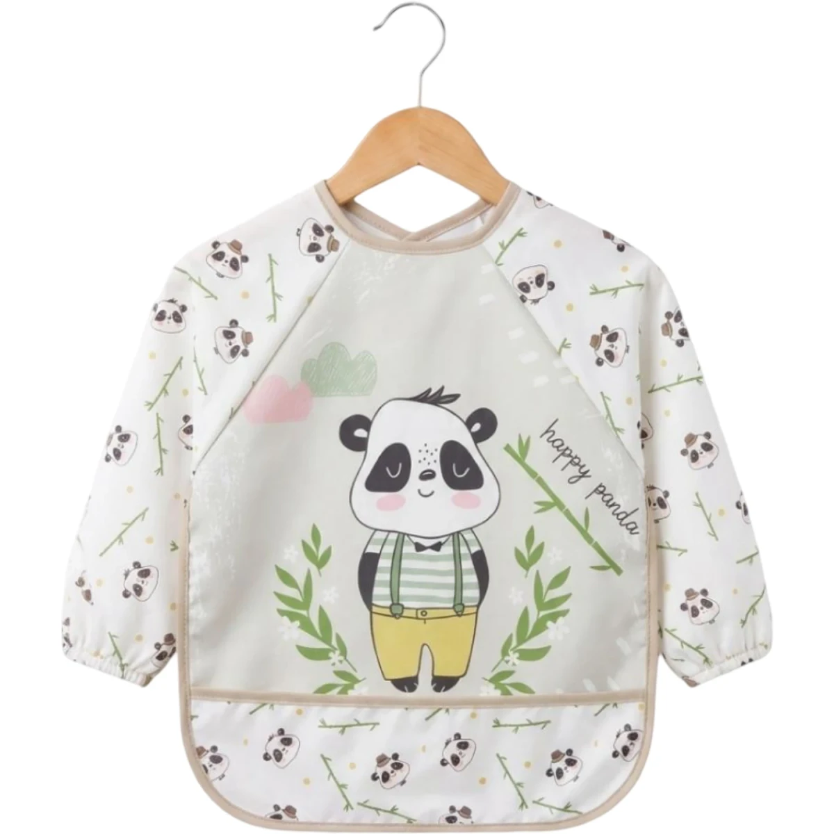 Mutlu Panda Desen Kollu Mama Önlüğü