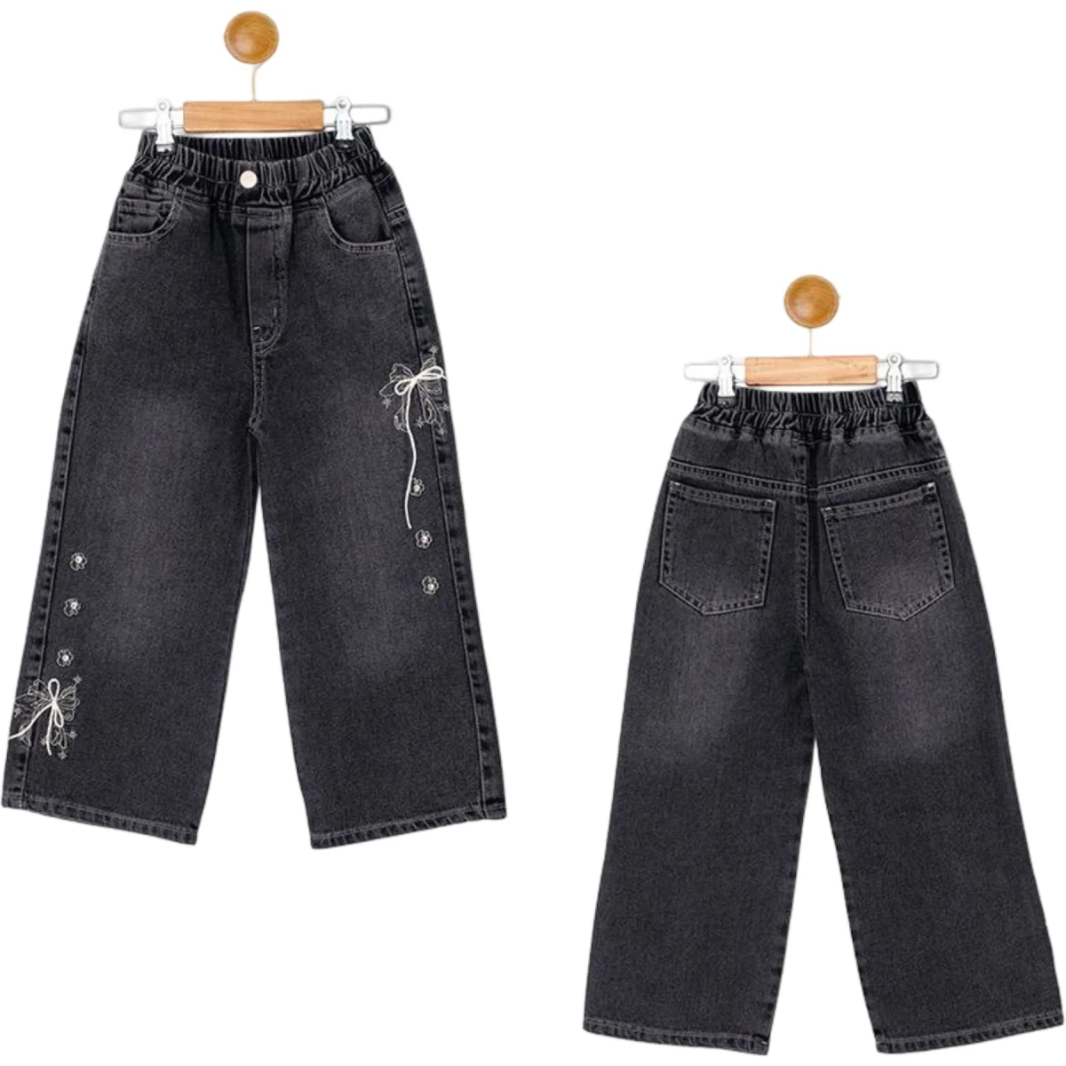 Girls' Embroidered Denim Pants