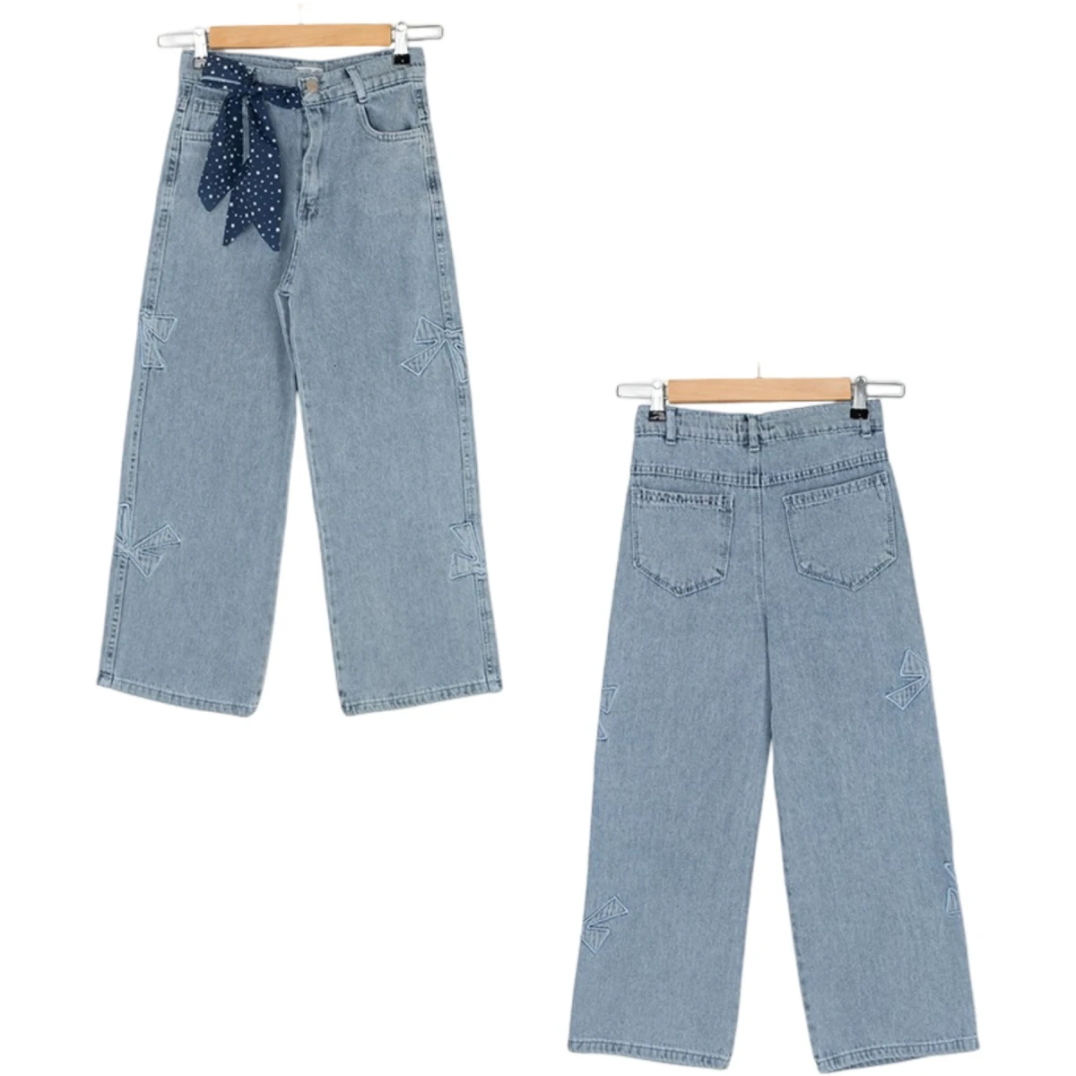 Girls' Embroidered Denim Pants