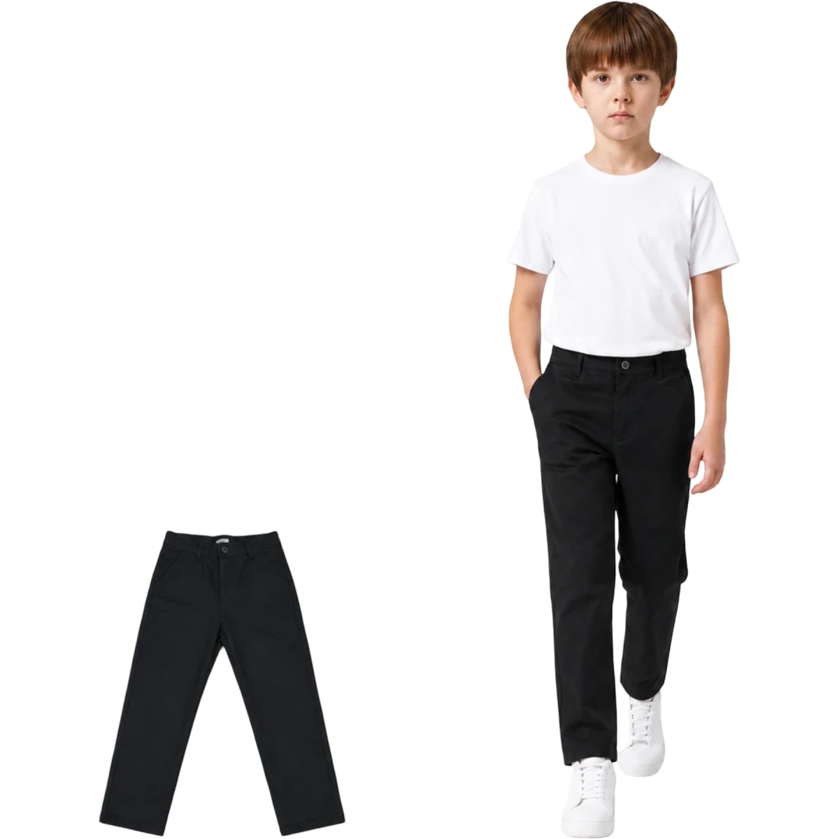 School Gabardine Belted Trousers