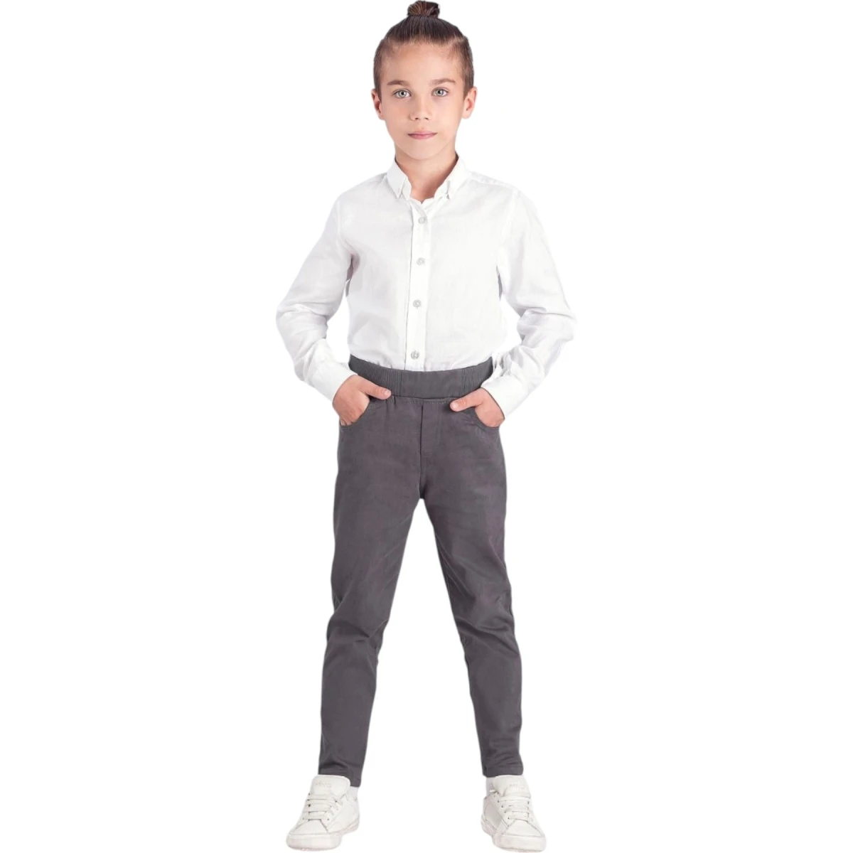 Okul Kaşkorseli Füme Pantolon