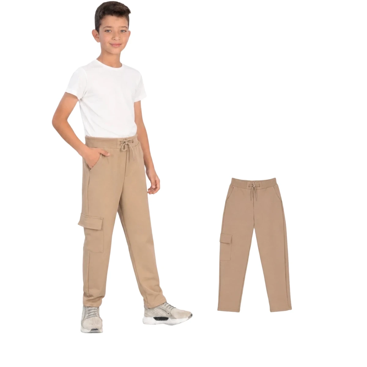 School Compact Knit Cargo Waist Thorlu Camel