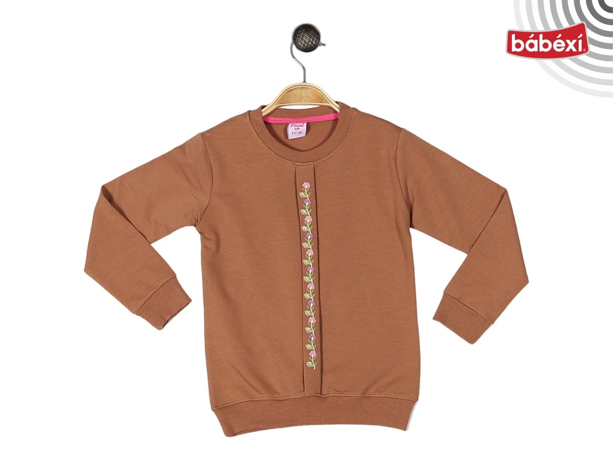 Ön Pile Kaneviçe Nakışlı Sweat