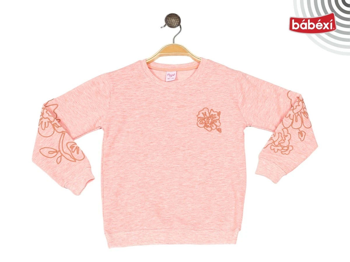 Ön Ve Kol Kabartma Çiçekli Sweat