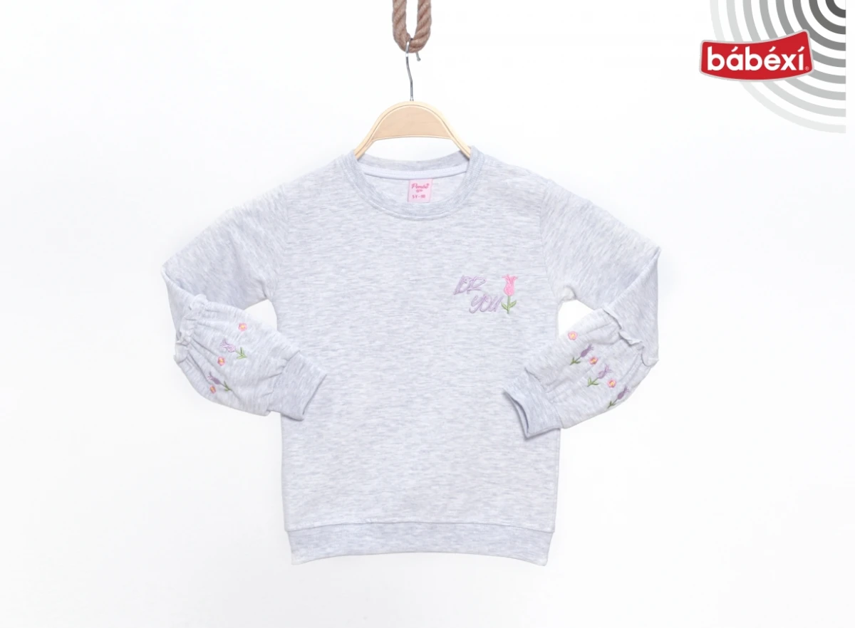 Ön Ve Kol Lale Nakışlı Sweat