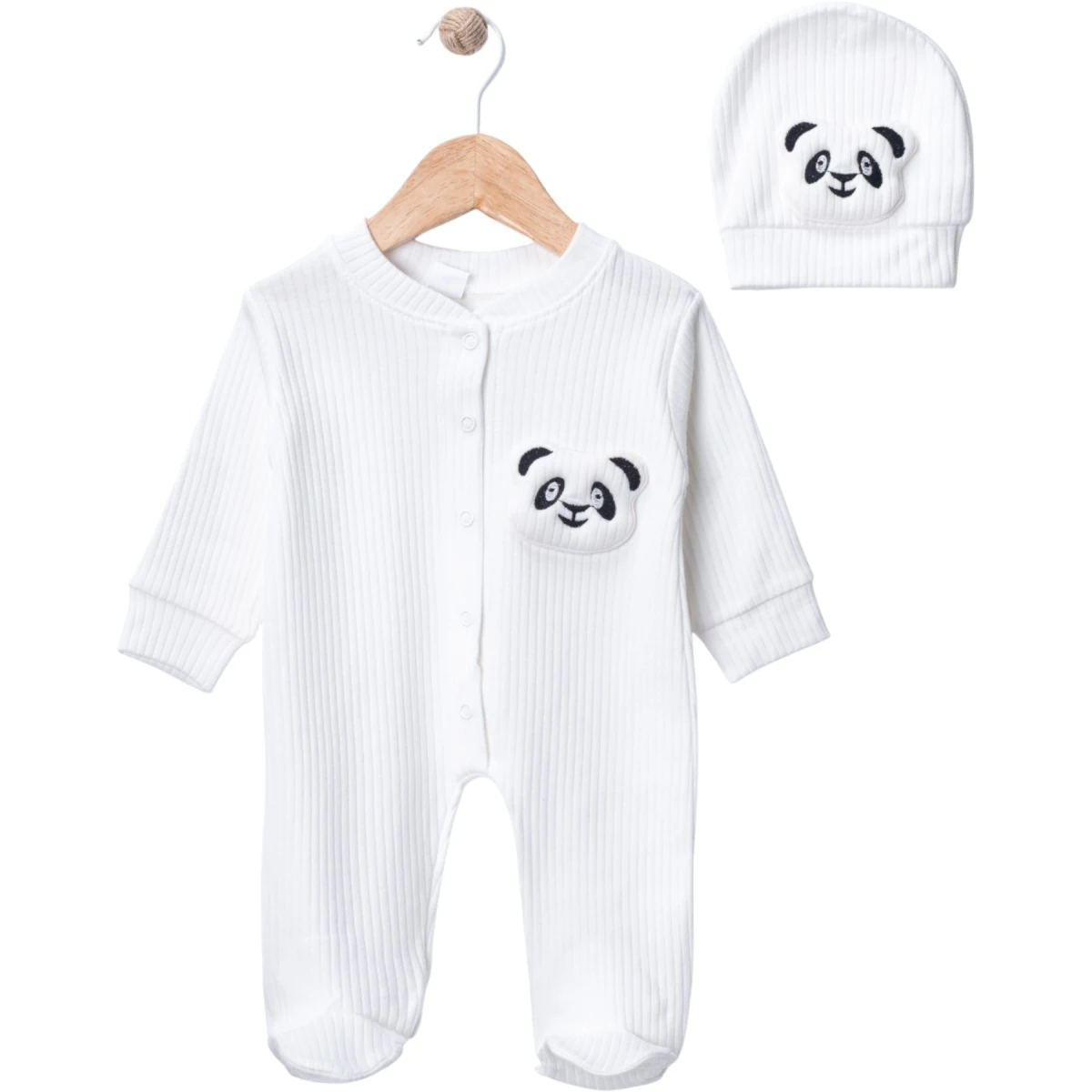 Panda Mobilli Şapkalı Tulum