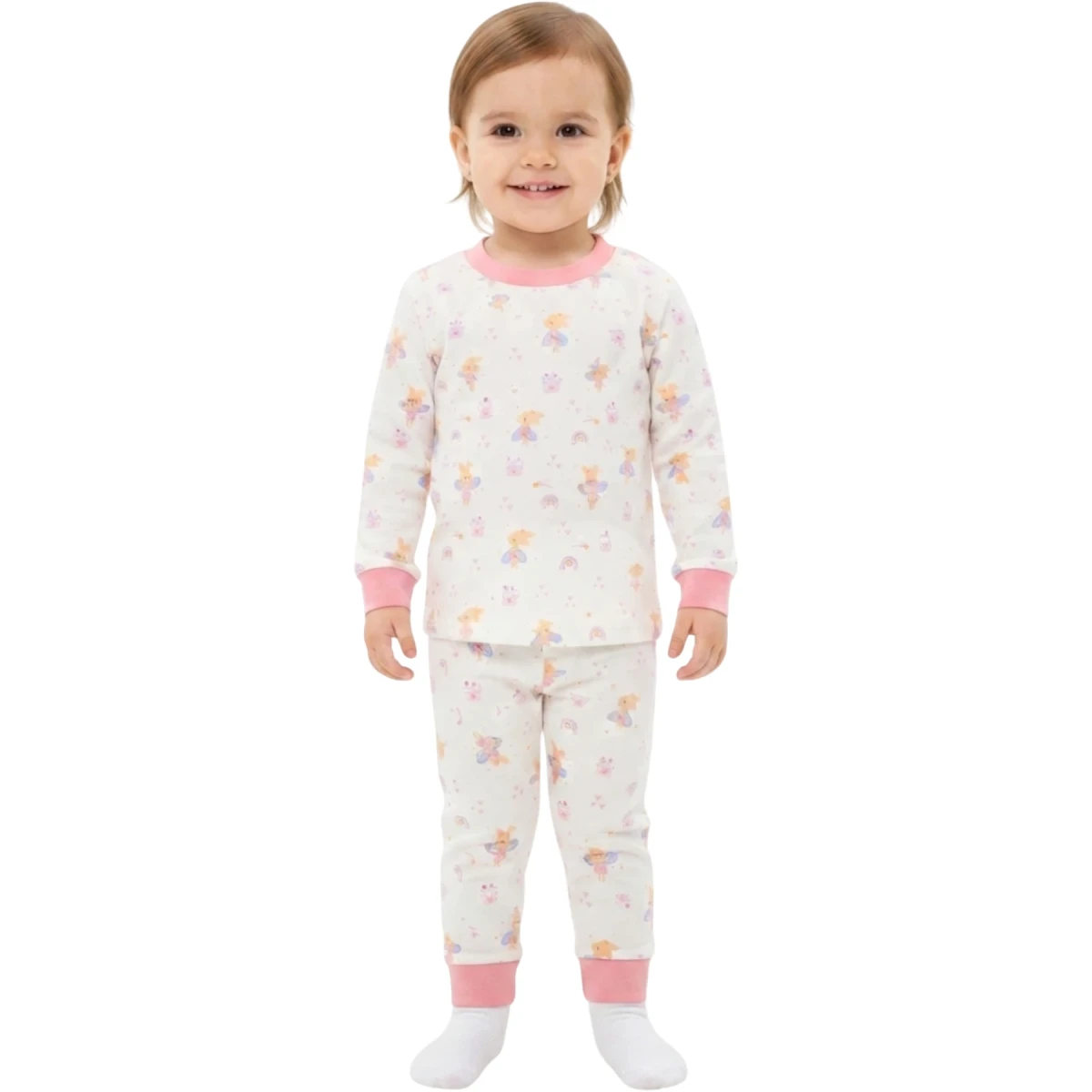 Perili Balerin Bisiklet Yaka Pijama Takımı