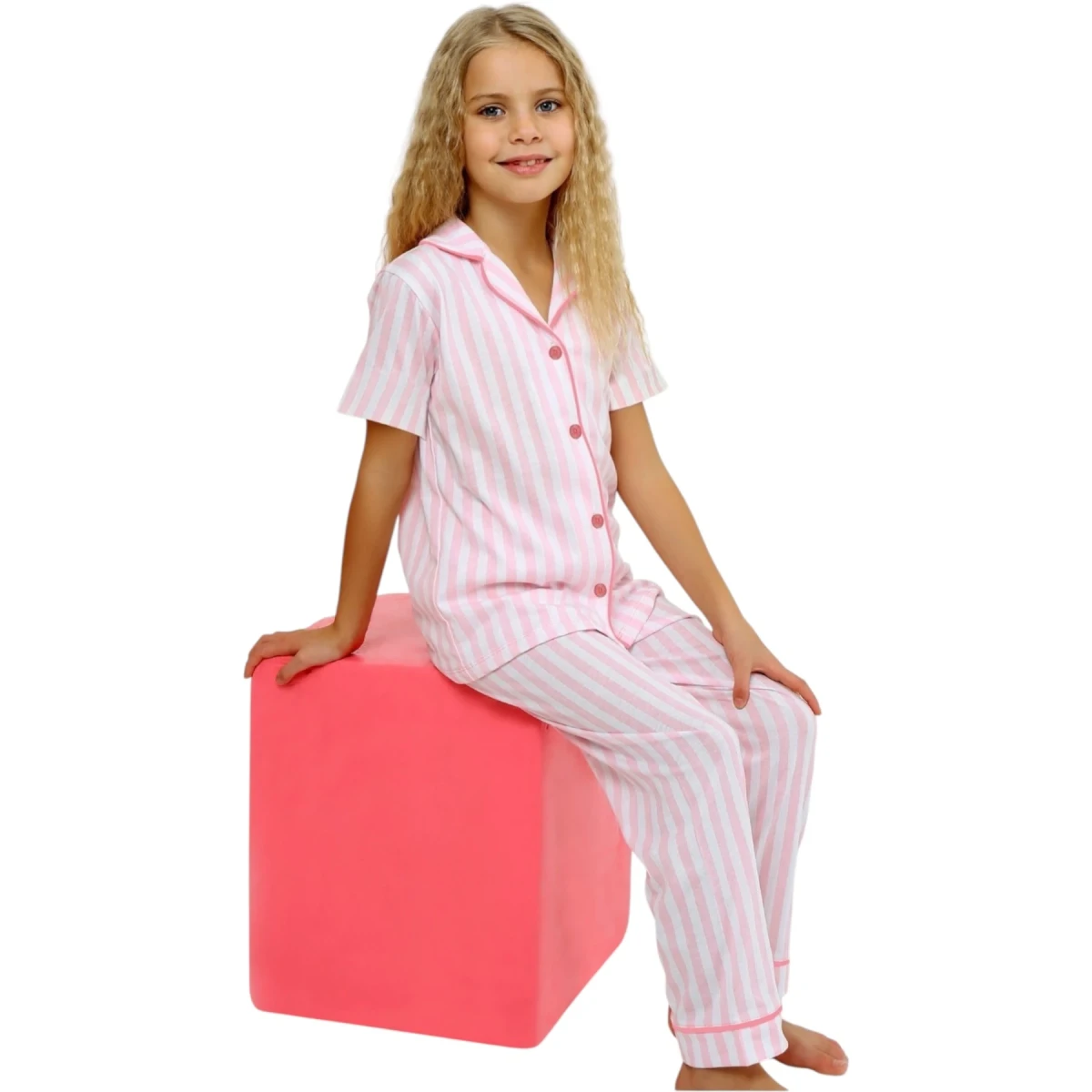 'Pinky' Button-Up Pajamas
