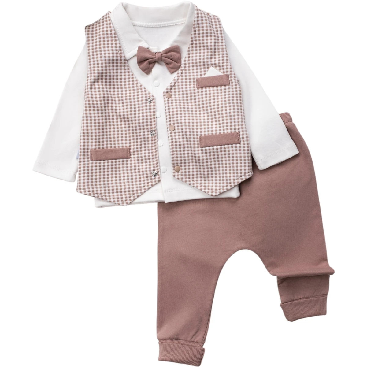 Piti Checked Vest 3-Piece Set
