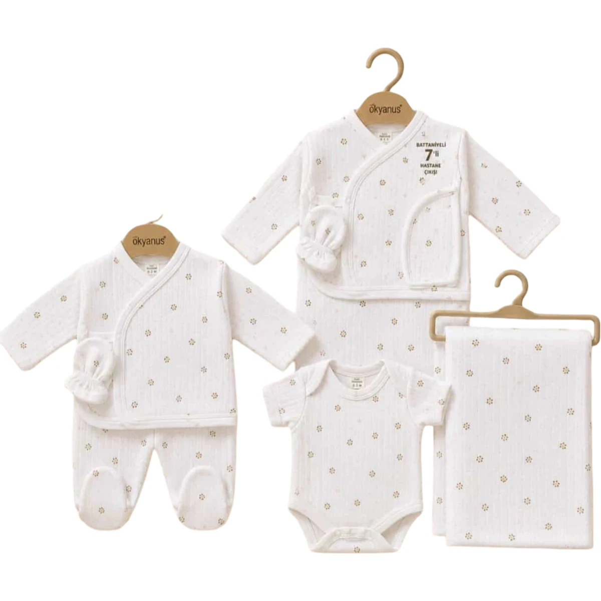 Polka Dot Floral with Blanket 7 -Piece Set