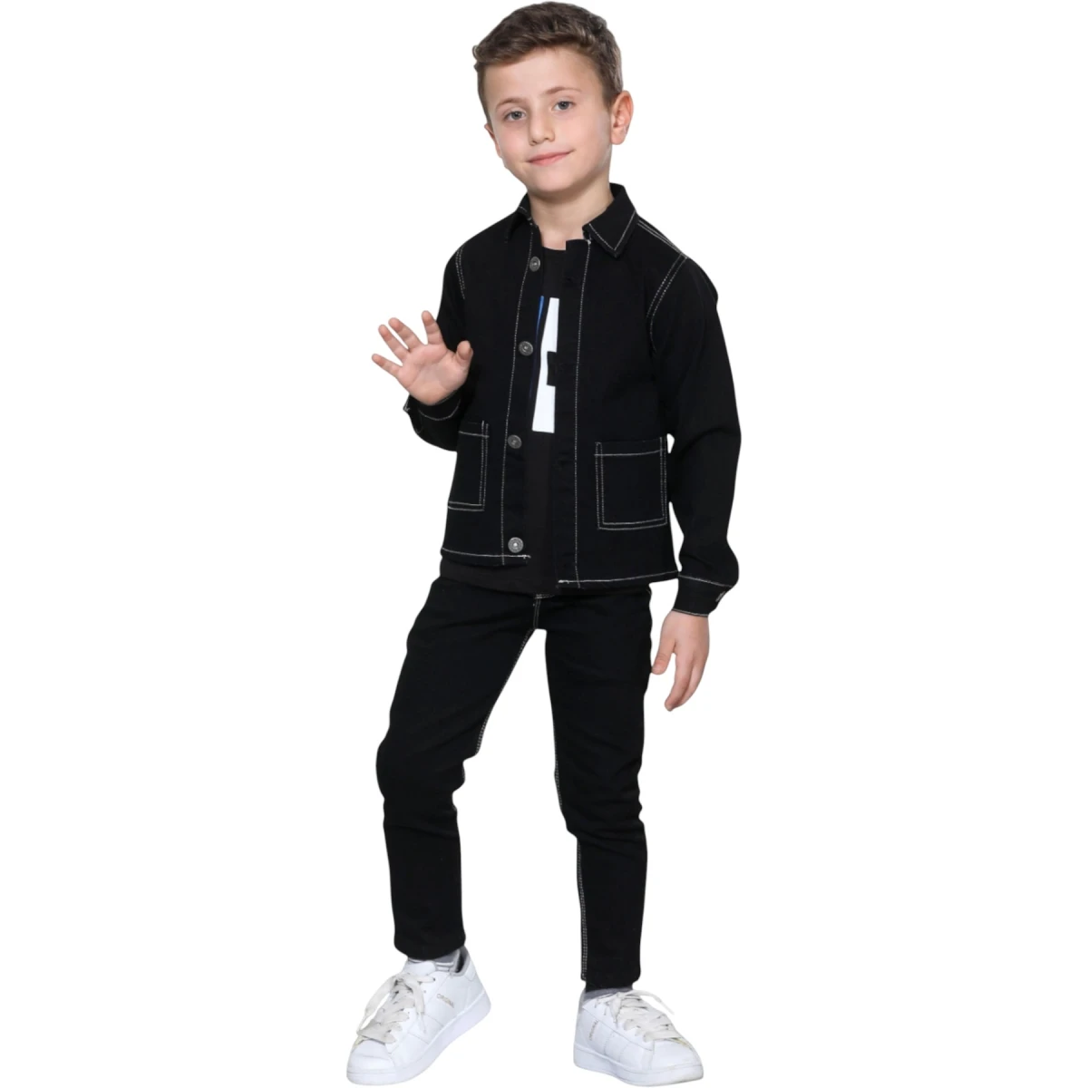 Puba Plain With Pocket 3-Piece Set Black