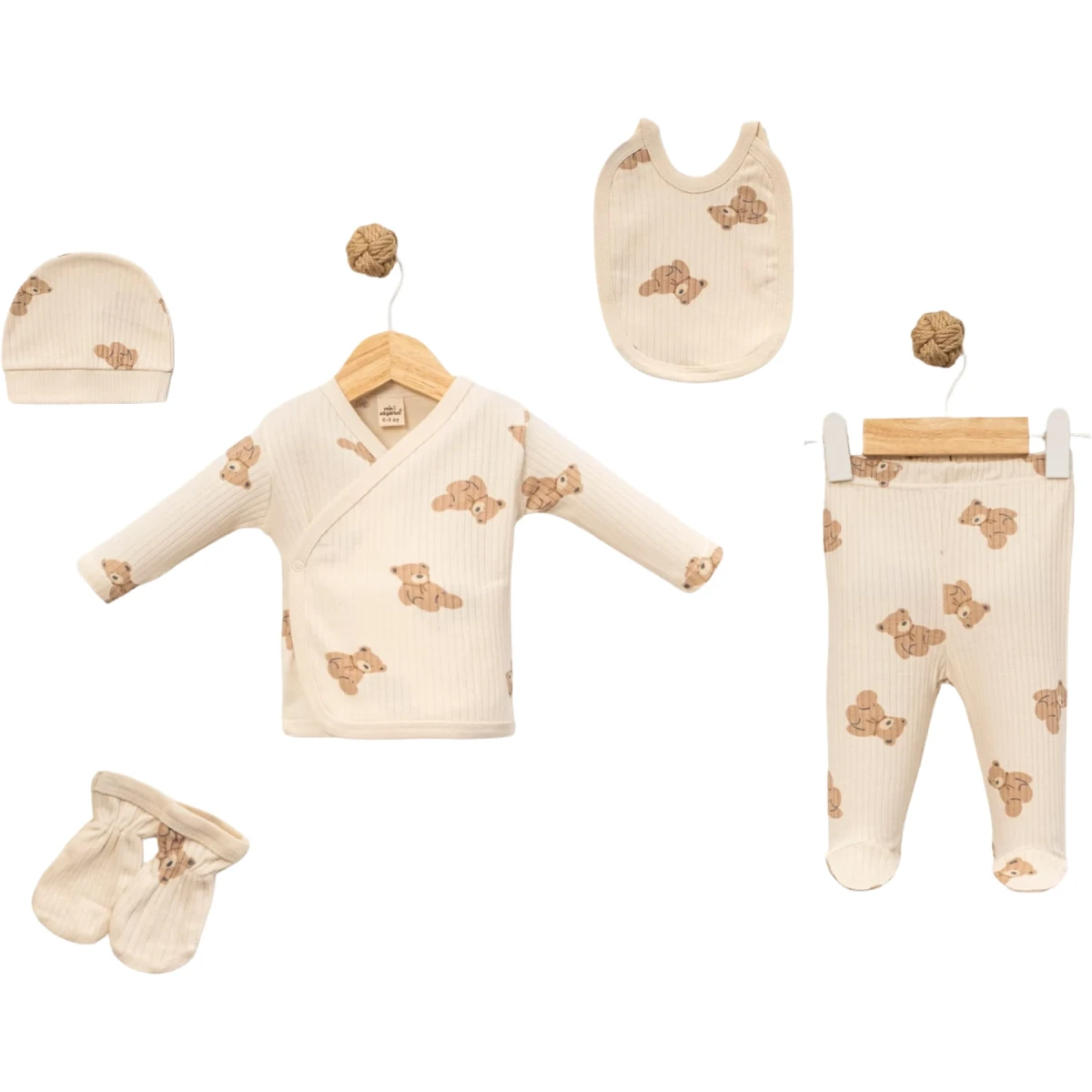 Patterned Bear Print Newborn Homecoming Set