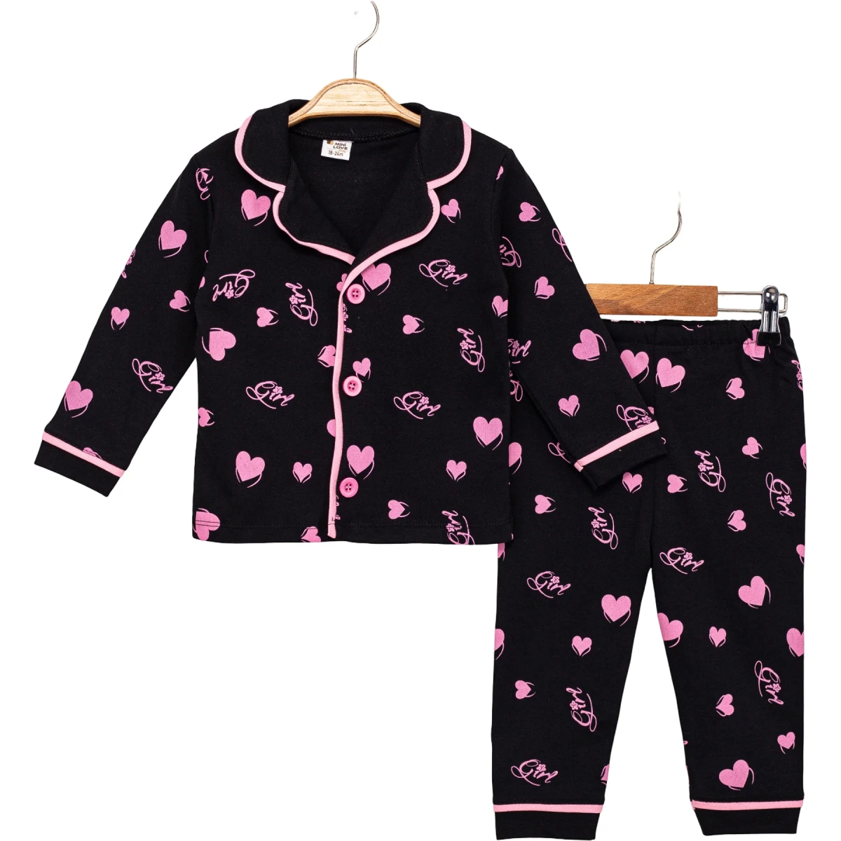 Renkli Kaplı Uzun Kollu Pijama Takım