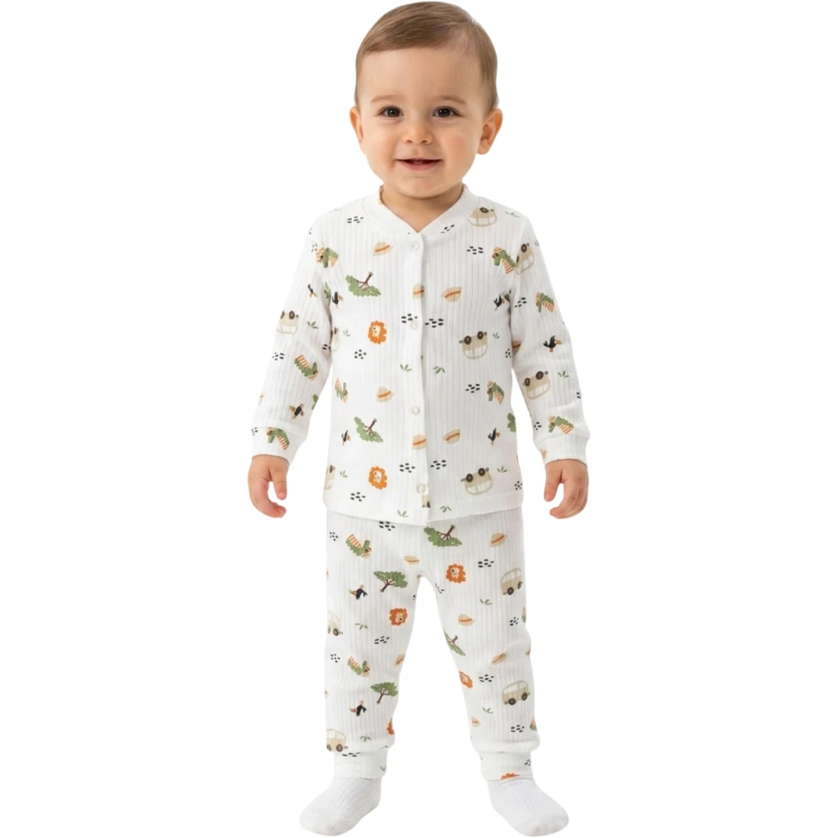 Safari Raporlu Çıtçıtlı Pijama 6 Ay - 2 Yaş