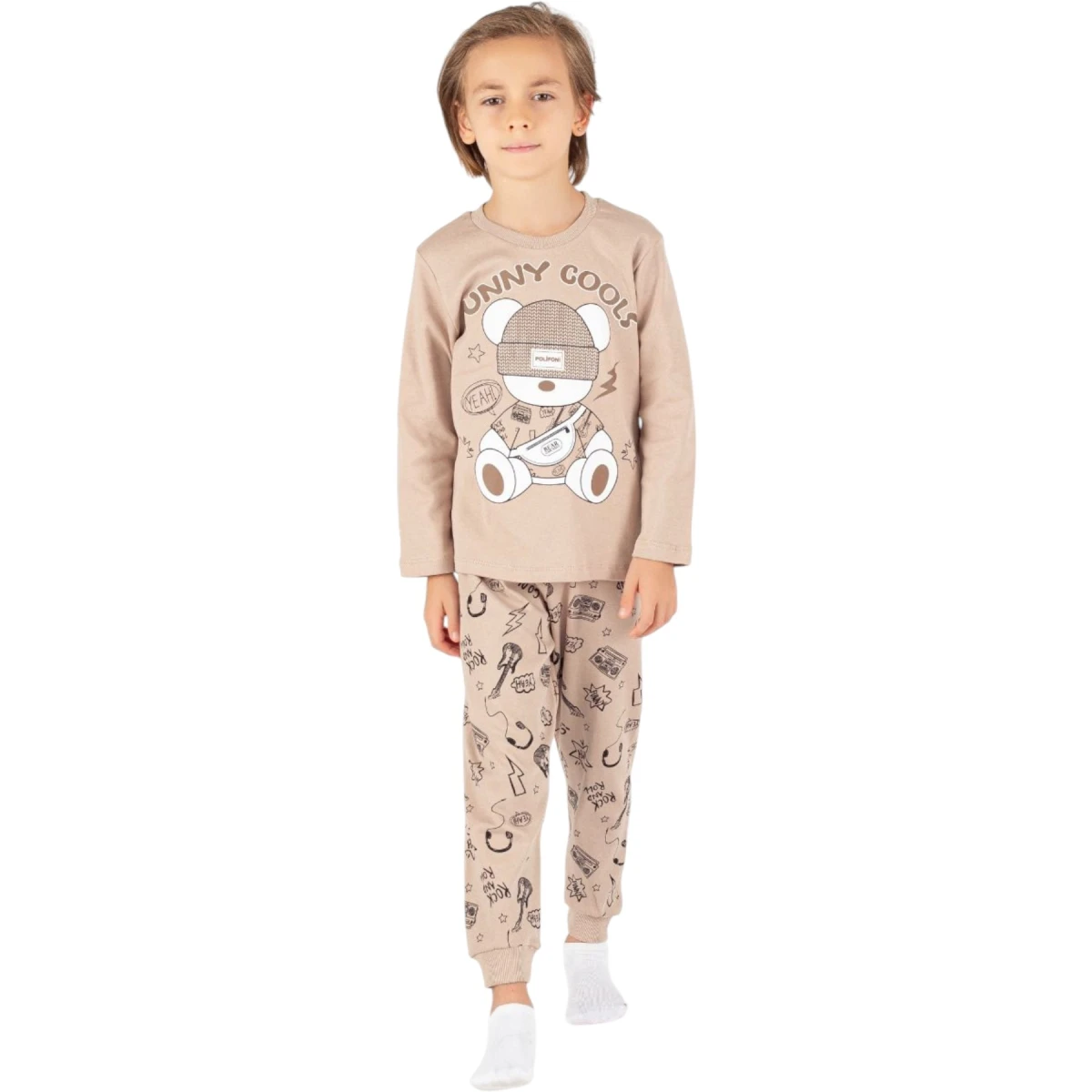 Şapkalı Ayıcık Pijama Takım