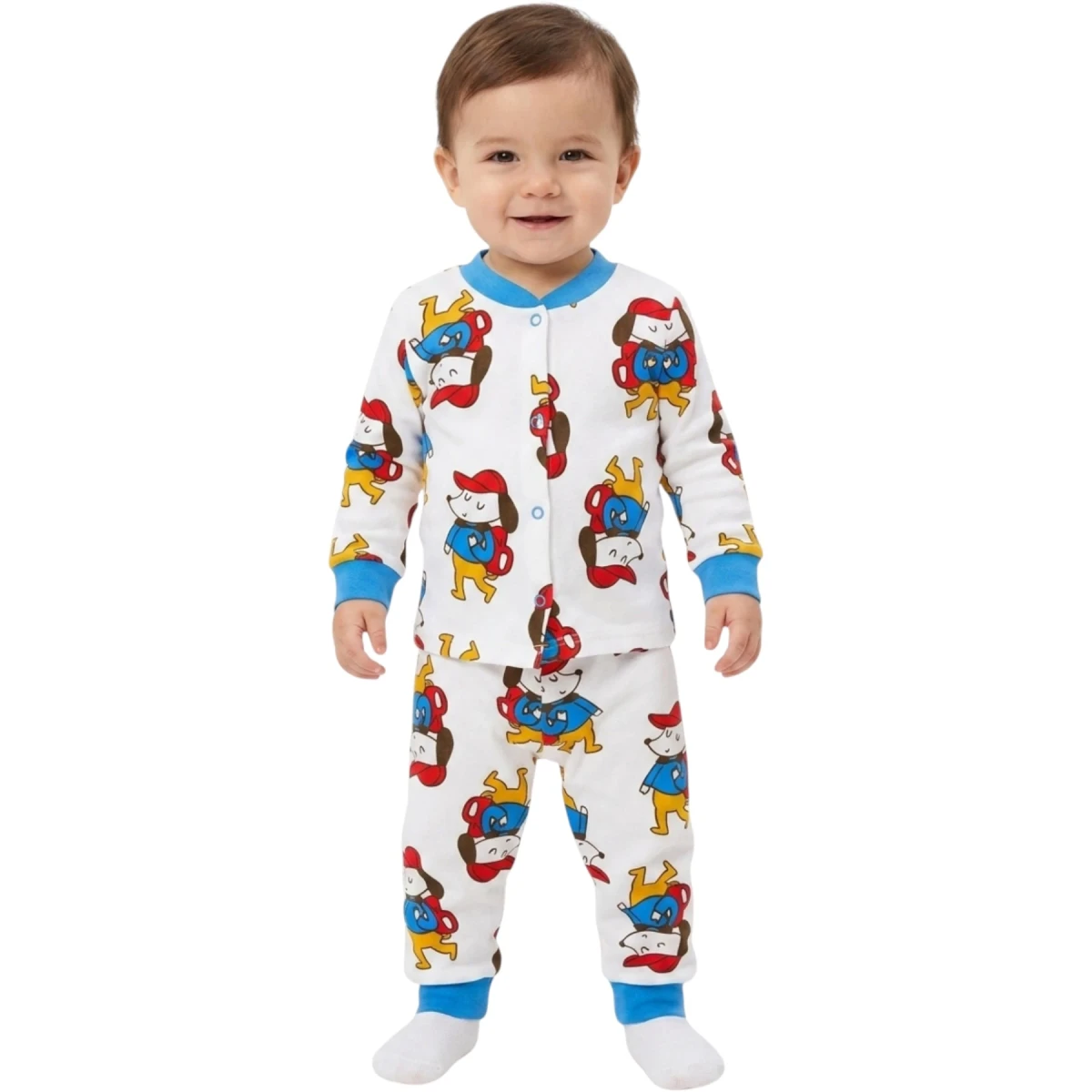 Dog with a Hat Snap-Button Pajamas
