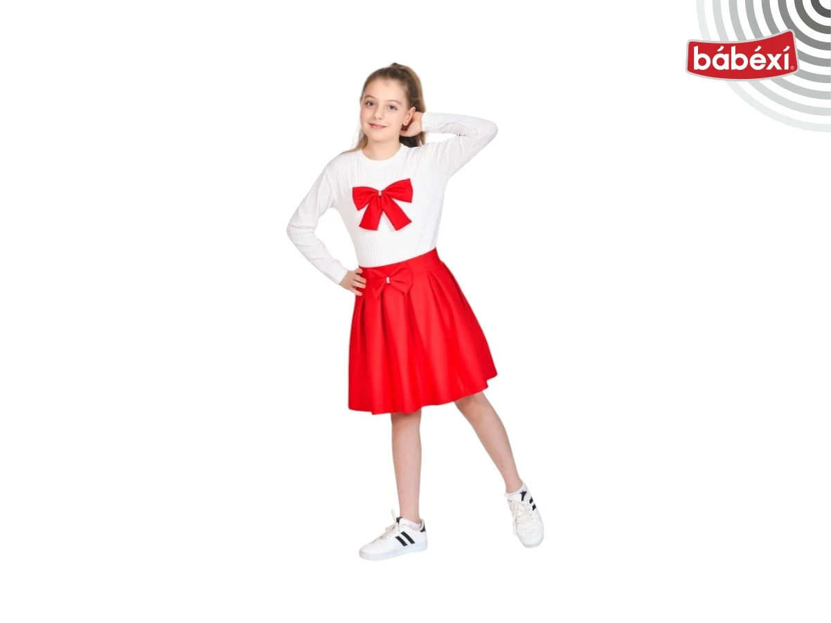 Scube Bow Pleated Skirt Set