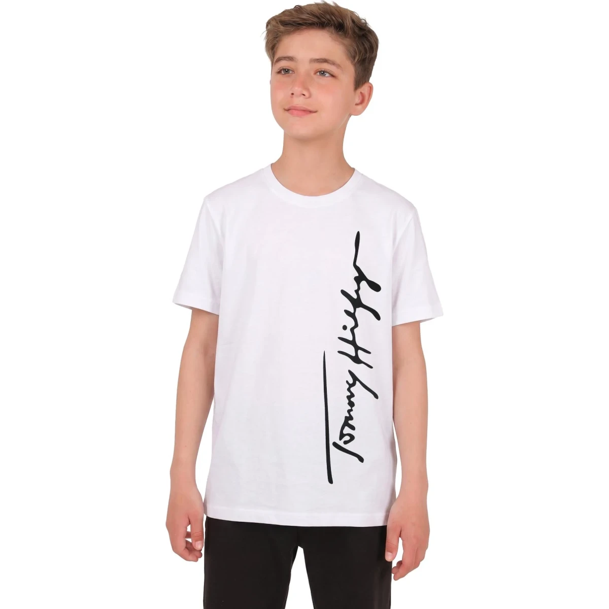 Sıfır Yaka Tommy Baskılı Sweatshirt
