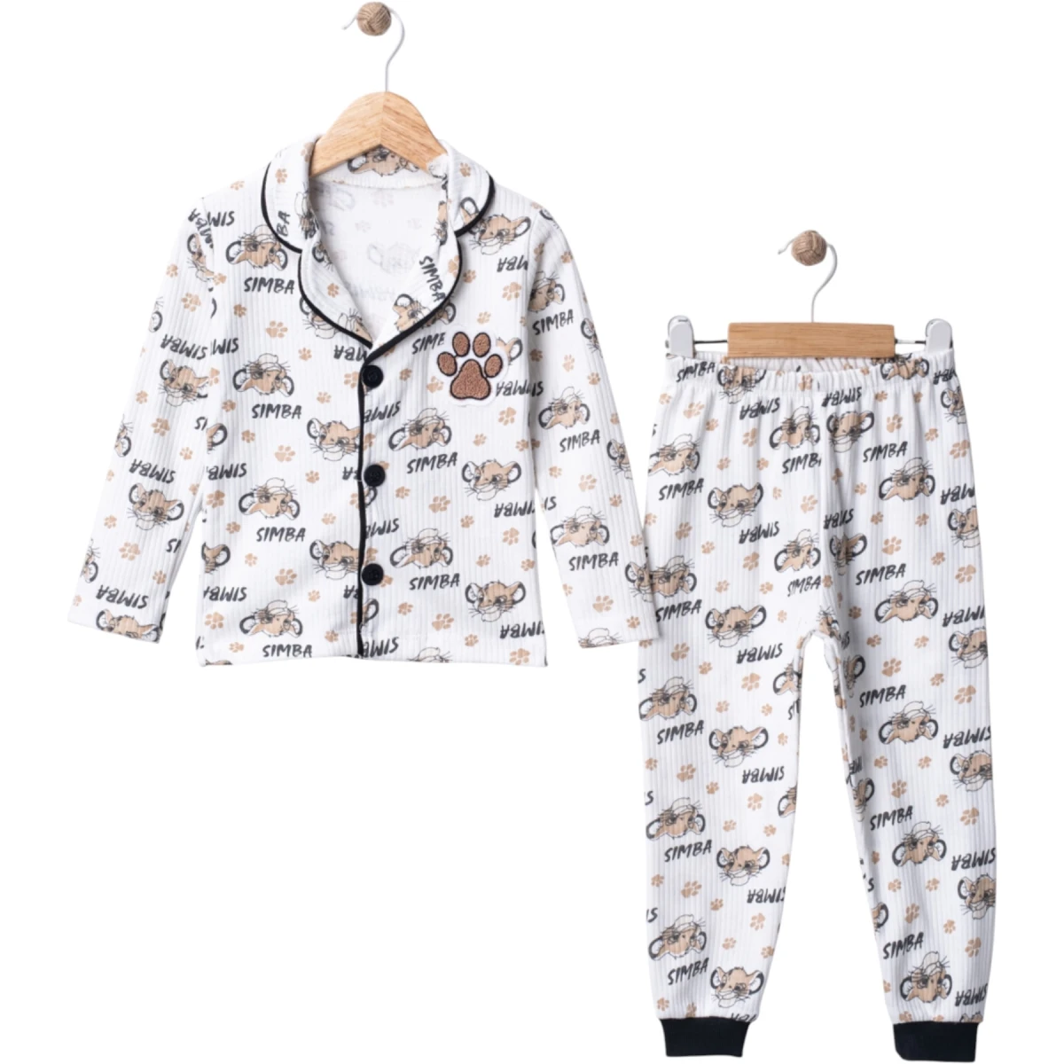 Simba Patili Süzeneli Yakalı Pijama Takım