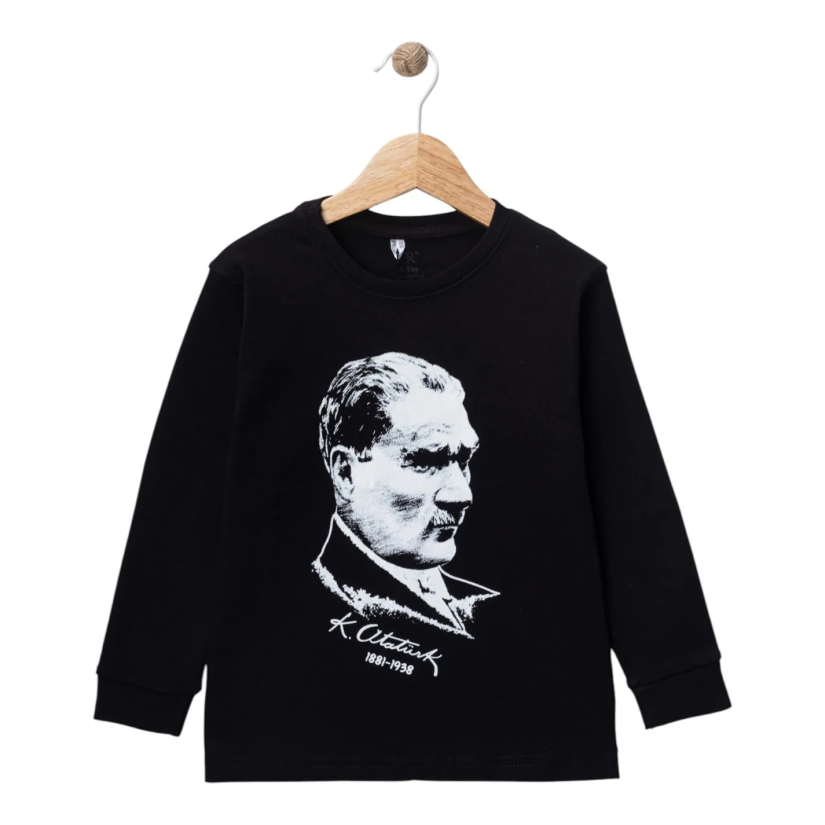 Siyah Atatürk Baskılı Uzun Kol Sweat