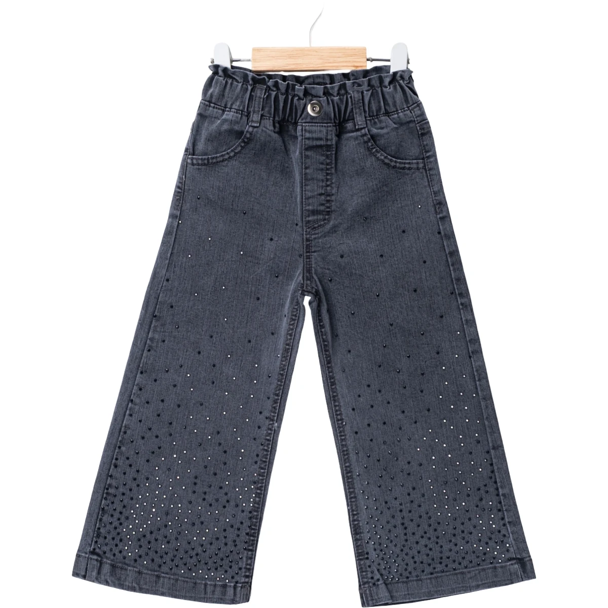 Black Stone-Wash Denim Trousers