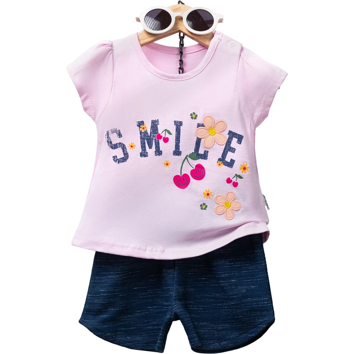 Smile Baskılı Kız Yazlık Takım